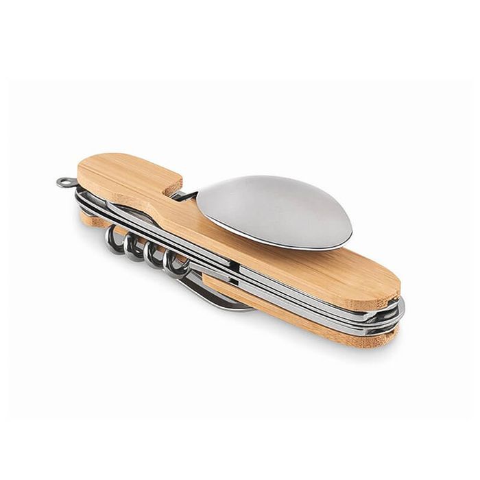 Сгъваеми прибори, джобен нож, мултифункционален с дървена дръжка