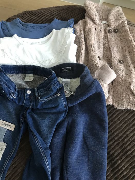 Set Pantaloni dublati/ Pulover Next si Zara 18-24 luni