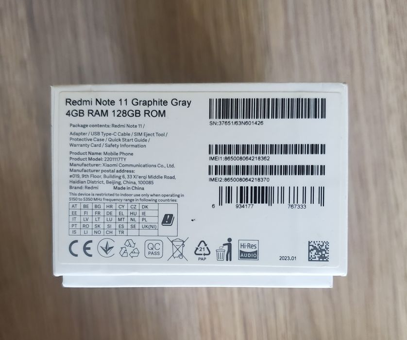 Xiaomi Redmi Note 11 Dual SIM 128GB 4GB Smartphone Graphite Gray