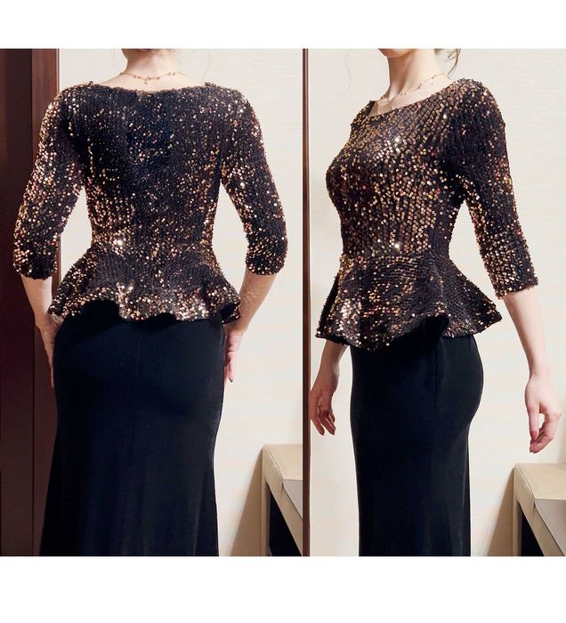 Вечернее платье в пол с рукавом