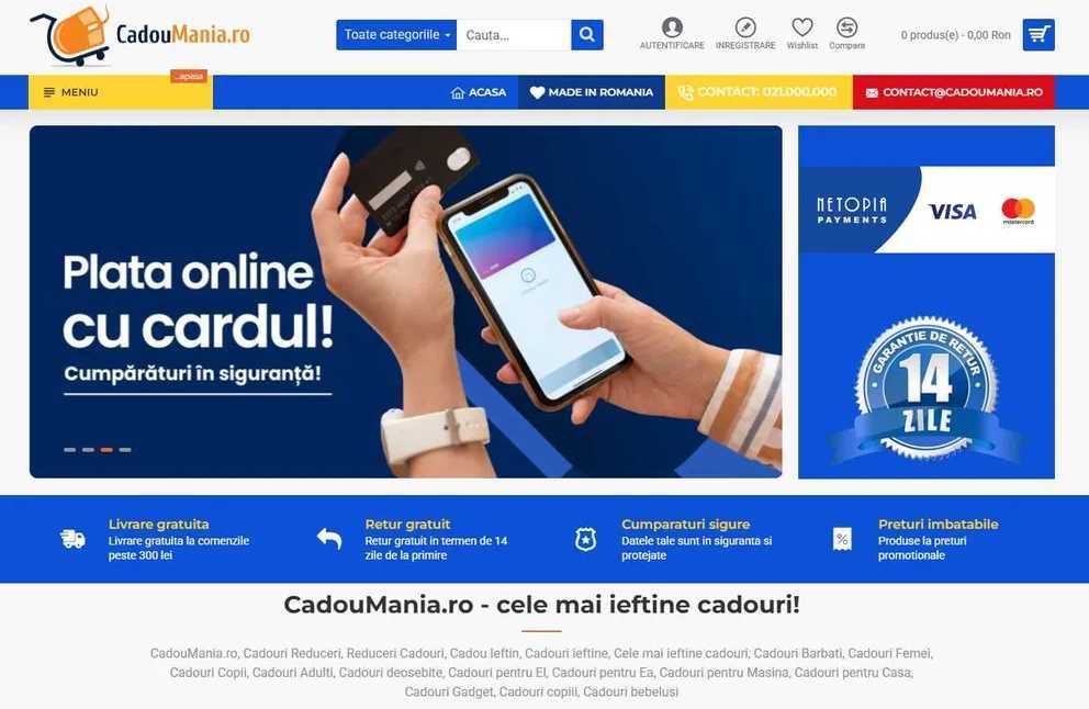 Magazin online profitabil CadouMania.ro, afacere la cheie
