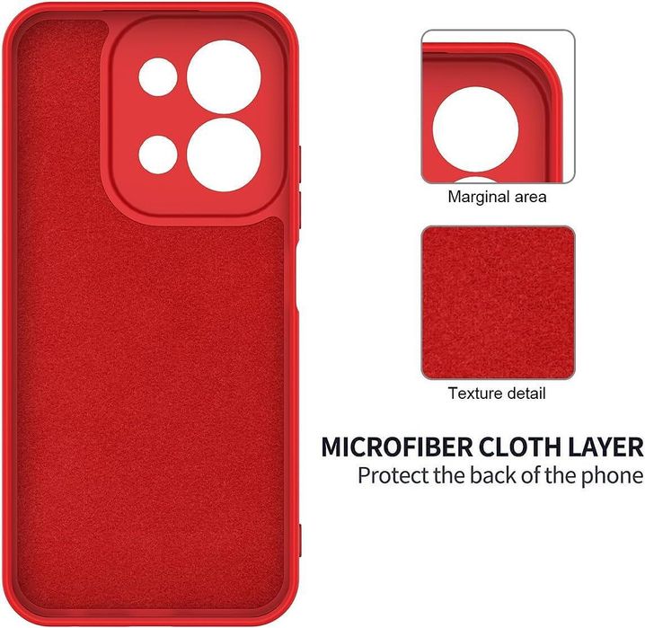 Матов силиконов кейс за xiaomi redmi 15c - червен