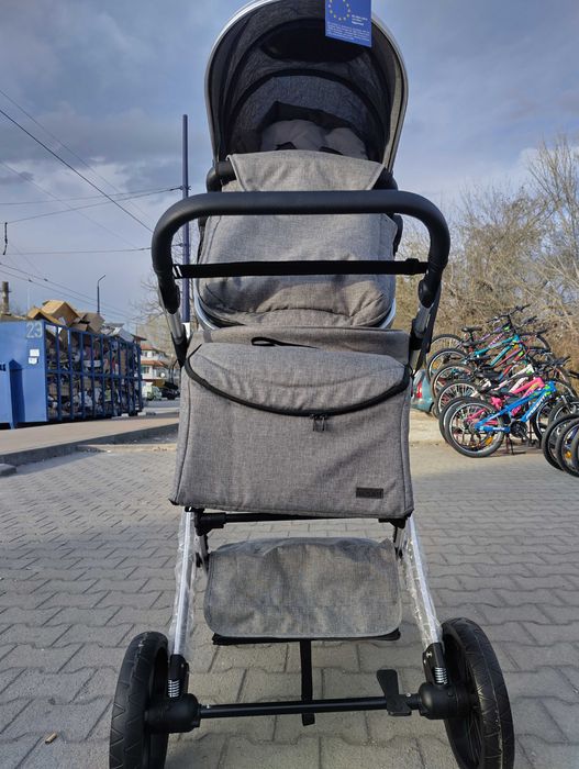 MONI Комбинирана детска количка 2 в 1 POLLY сив