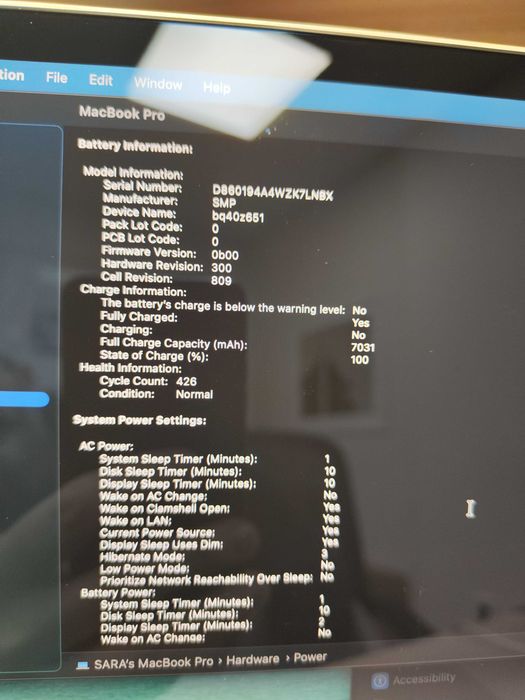 Macbook Pro 16" 2019 I7 16GB 512GB SSD Touch bar