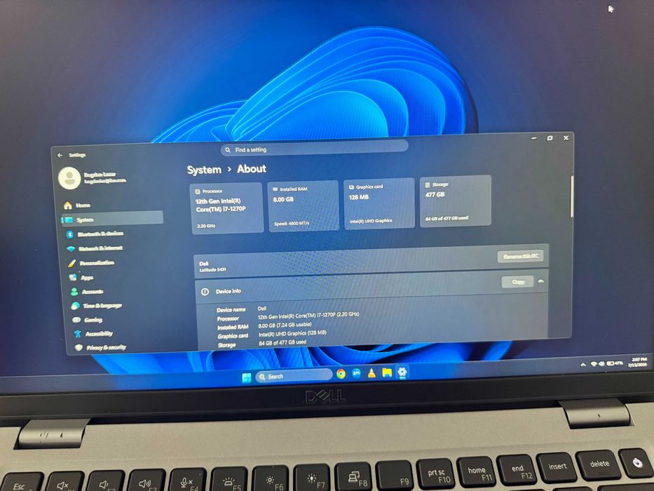 Laptop Dell Latitude 5431, i5-1270P Gen 12, 8GB RAM, SSD 512GB, Win 11