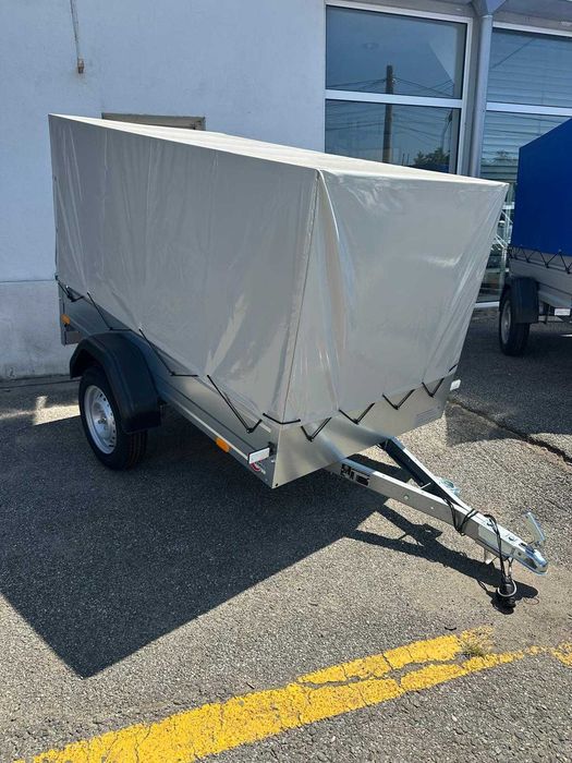 REMORCA STEMA 750 KG cu Prelata: Dimensiuni 2000*1100*1150 mm. GRATUIT: CIV RAR SI NUMAR ROSU