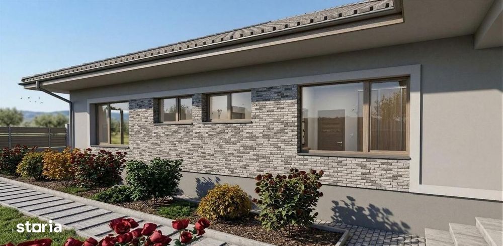 Teren 1080 mp + Proiect Casa Moderna (S+P) – Daia Romana, Jud. Alba