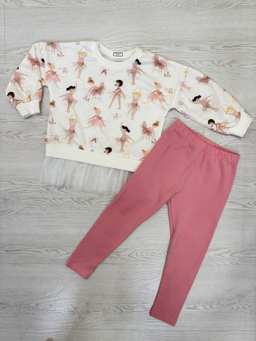 НОВАЯ кофта с сеточкой и лосины для девочки в дет сад и для дома