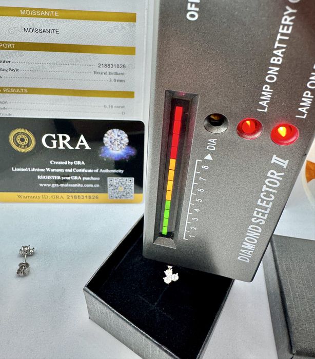 Сребърни обеци с мойсанит (Диамант) 0.6 карата