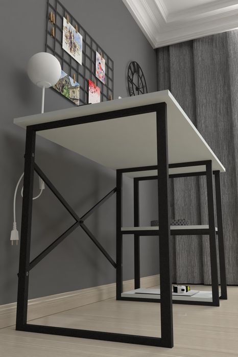 Бюро с 2 рафта, Компютърно бюро, Офис бюро, Бюро за учене, 60х120см