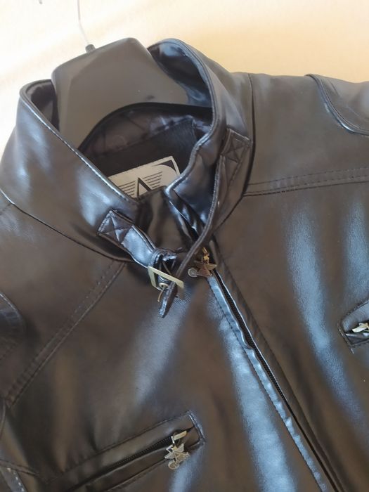 Мъжко яке естествена кожа размер L/XL, черно