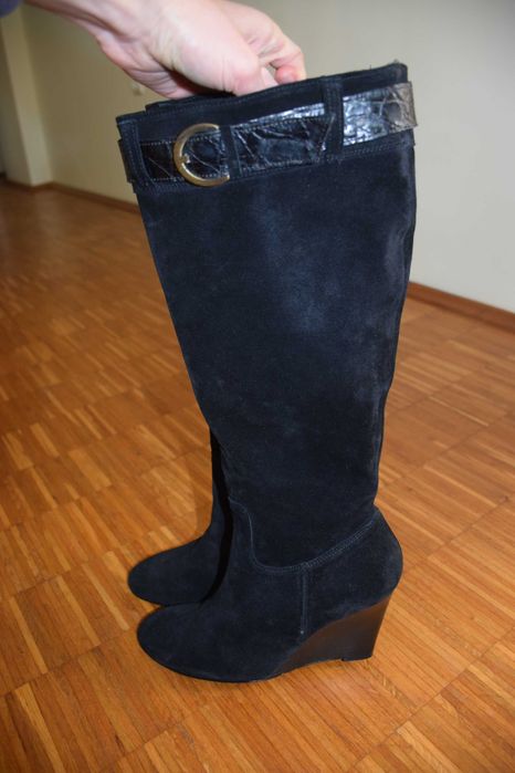 НОВИ дамски кожени ботуши от Италия, велур