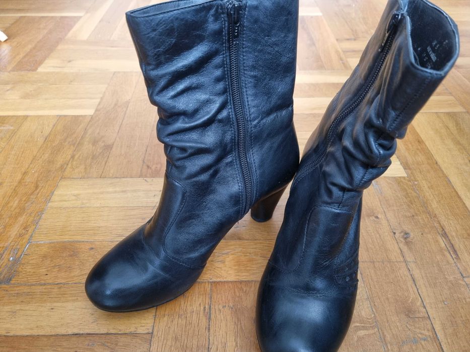 Дамски черни кожени боти Кларкс Clarks