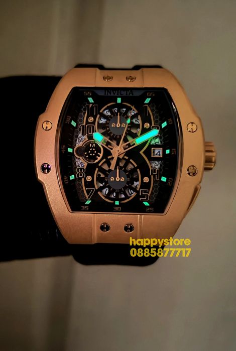 INVICTA Racing Strada Gold/Black 47 mm, Инвикта нов ръчен часовник