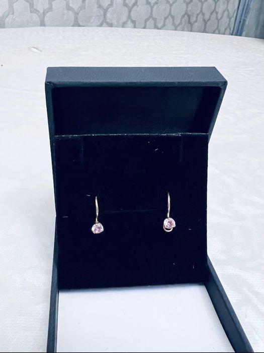 Детские серьги вес 0.894,золото фианит проба 585