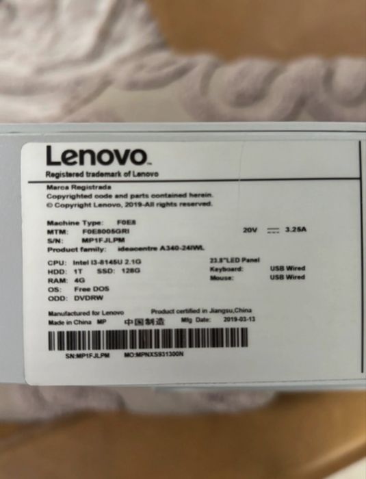 Lenovo IdeaCentre All In One PC A340 Desktop PC