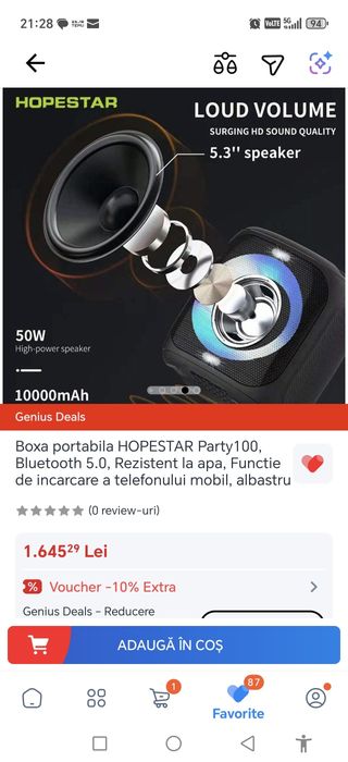 Boxa portabila HOPESTAR Party100