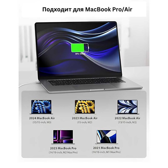 MacBook M2 | M3  Pro|Air MagSafe3 зарядка +6 МЕСЯЦЕВ ГАРАНТИИ