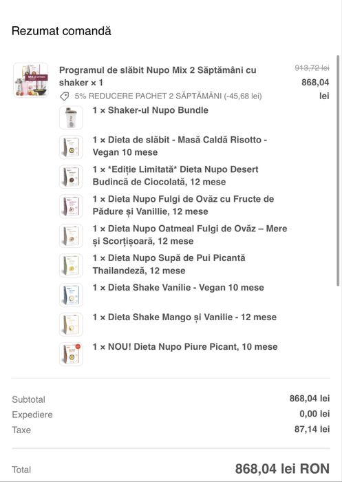Programul de slăbit Nupo Mix 2 Săptămâni cu shaker × 1