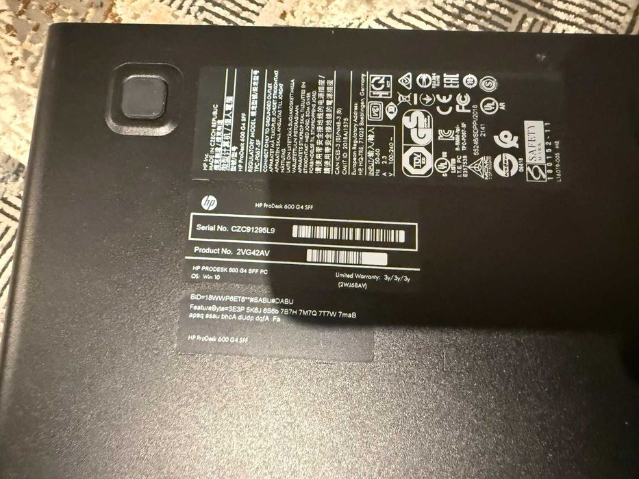 HP ProDesk 600 G4 SFF - Intel gen8 i3-8100 8GB DDR4 120ssd 1TBhdd WIFI