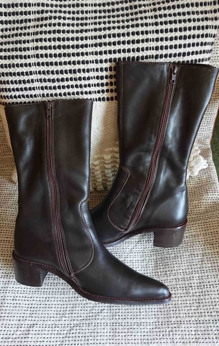 Cizme dama cu varf ascutit New Collection, piele naturala