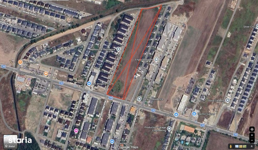 Teren 22.000 mp Tunari – Otopeni Deschidere , d= 40 ml, Str. 1 Decem