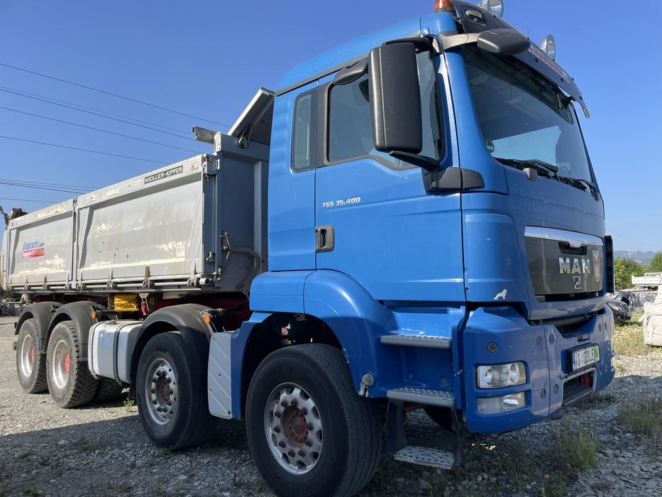 Man mercedes 8x4 basculabil pe 3 parti