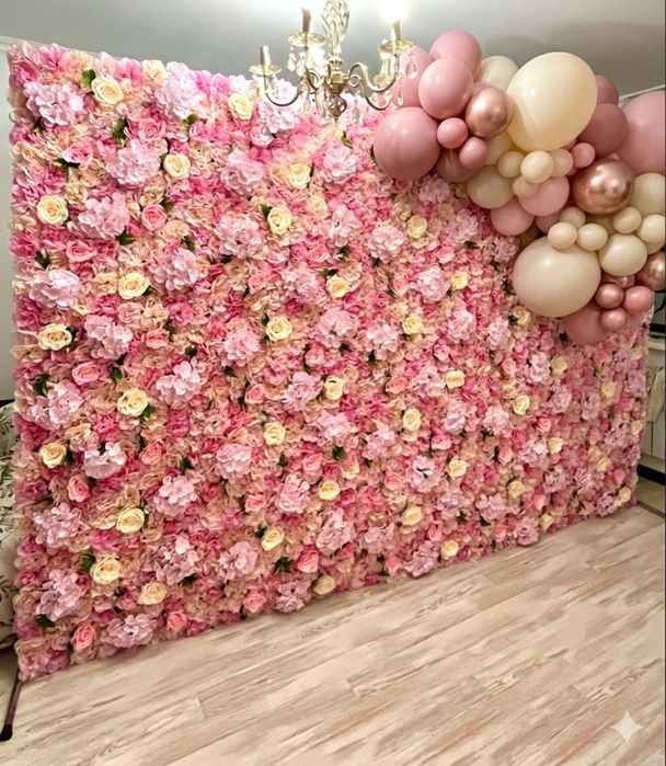 Фотозона из цветов баннер