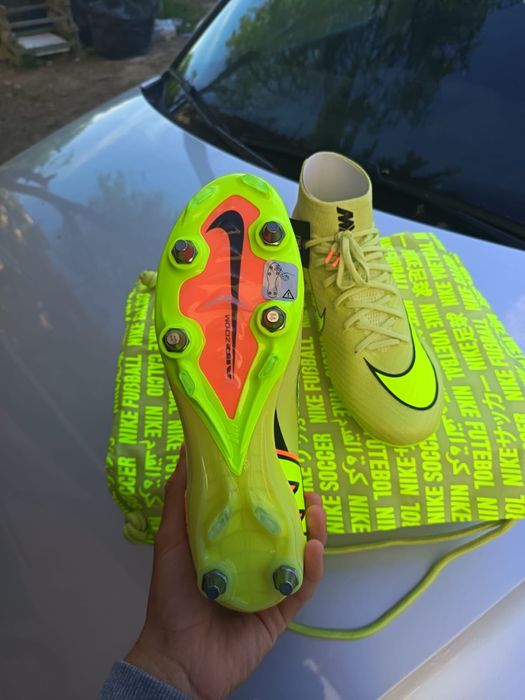 WTS Ghete de Fotbal Nike Mercurial Superfly 10 Elite Limelight Hyper Crimson SG-PRO mărimea: 41
