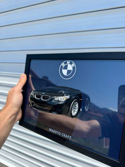 3D Макет на Вашата Кола в Декоративна Рамка – Уникален Персонализиран
