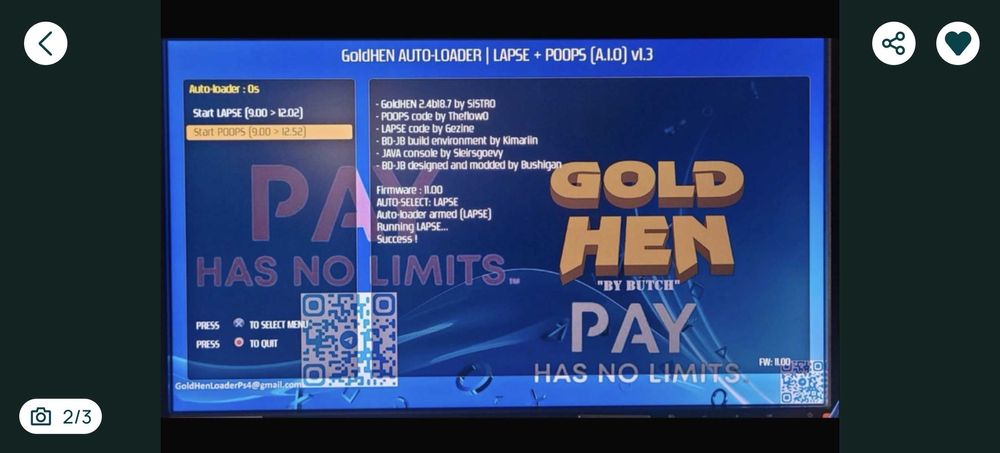 Bd PS4 bluray GoldenHen pentru