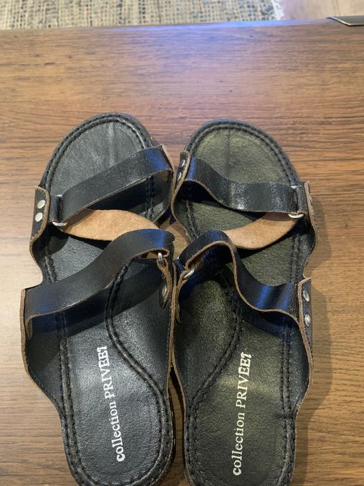 Sandale piele mas 39 maro inchis