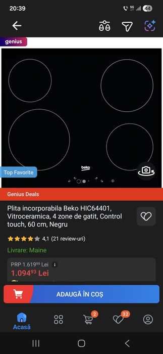 Plita pe inductie noua Beko