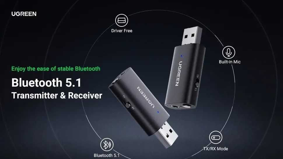 Adaptor Bluetooth radio audio receiver & transmitter