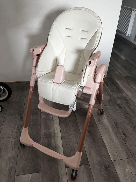 Scaun de masa 2in1 Peg Perego Prima Pappa Zero Follow Me, 0-15 Kg, Mon Amou, Bej / Roz
