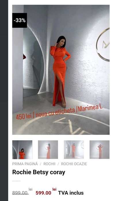 Vand rochii de seara noi cu eticheta