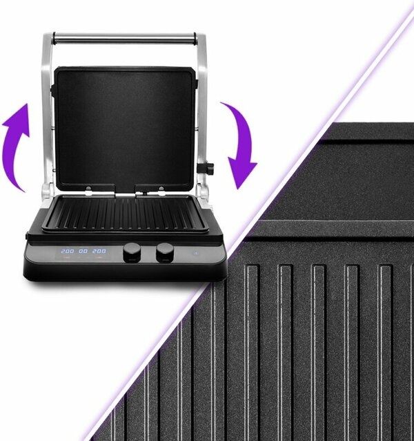 Гриль Kitfort KT-1636, серебристый/черный