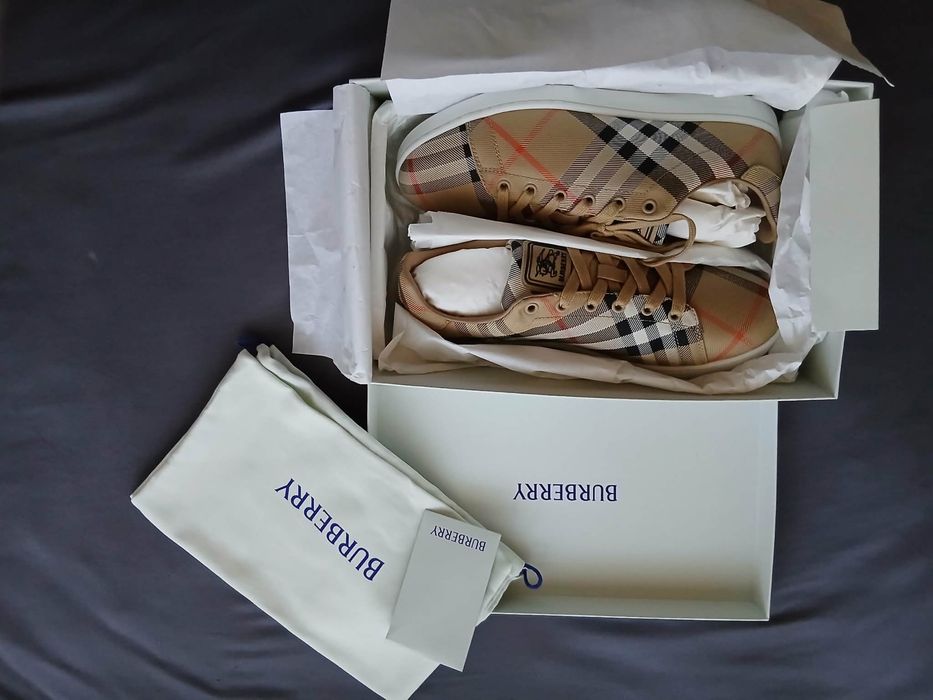 Burberry Textile Check Sneakers NEW