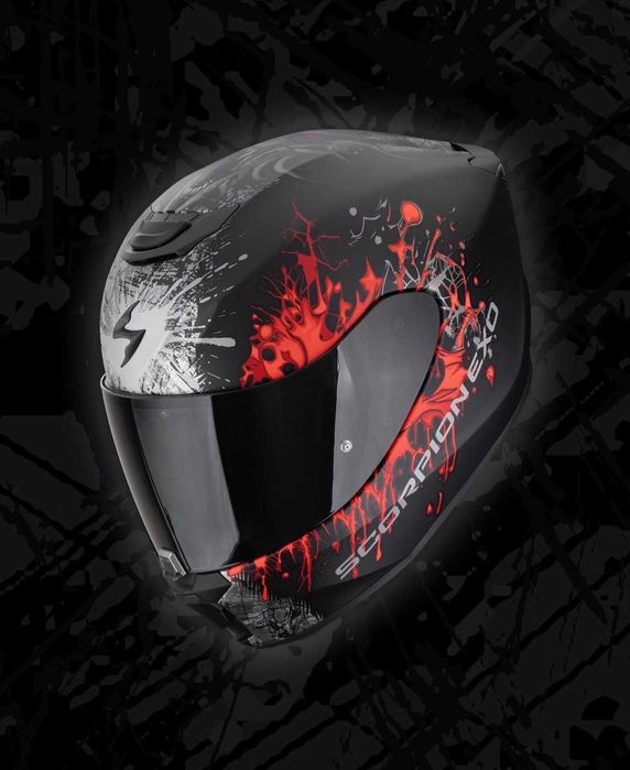 Каска SCORPION EXO-391 Wolf Matt Black-Red