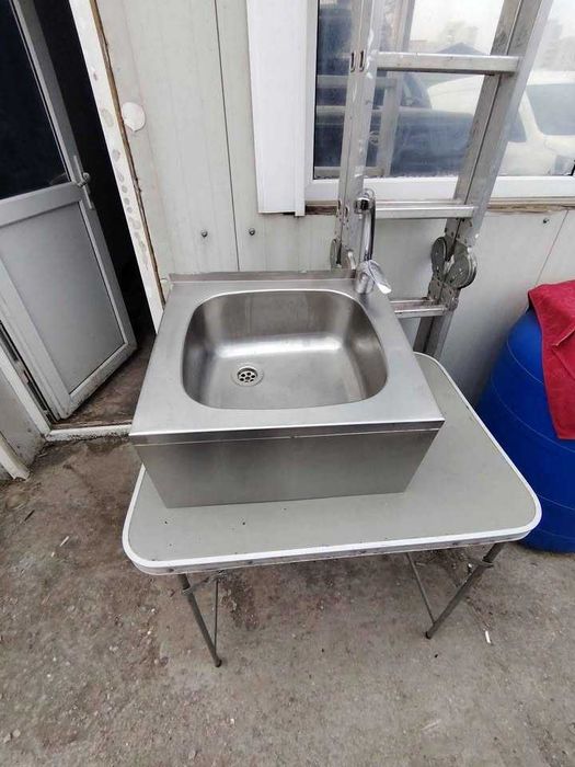 Chiuveta inox 47x41+baterie rece calda+apometru