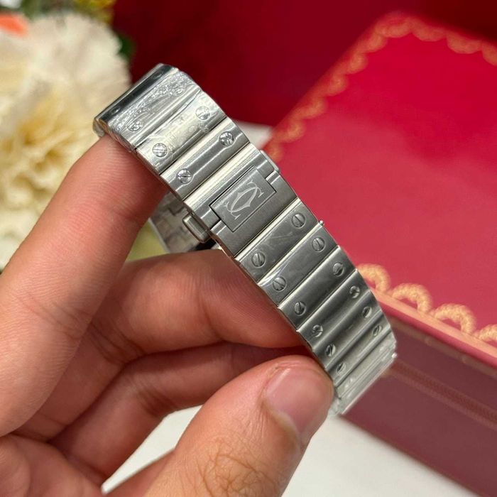Cartier santos 100 сребристо/синьо