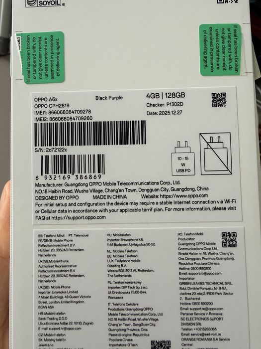 Oppo A6x nou ! Doar brasov predare personala