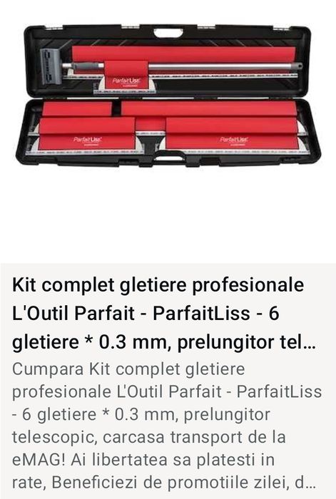 Set 6 Gletiere profesionale  inox L'Outil Parfait lamă de inox 0,3 mm