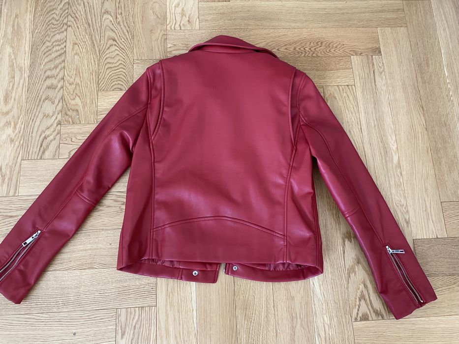 Кожаная куртка косуха Mango