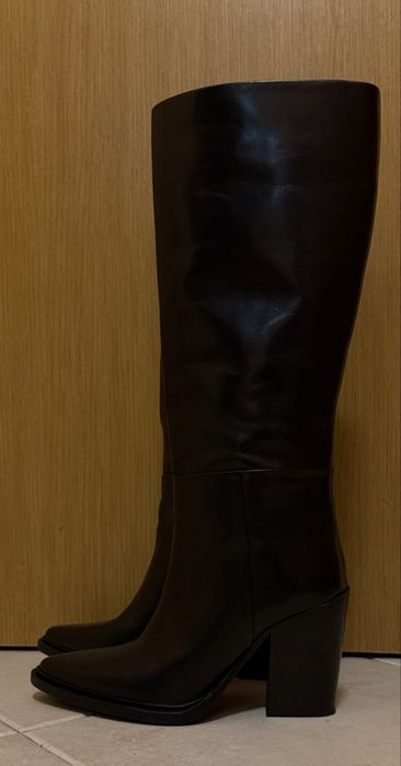 Ботуши zara естествена кожа