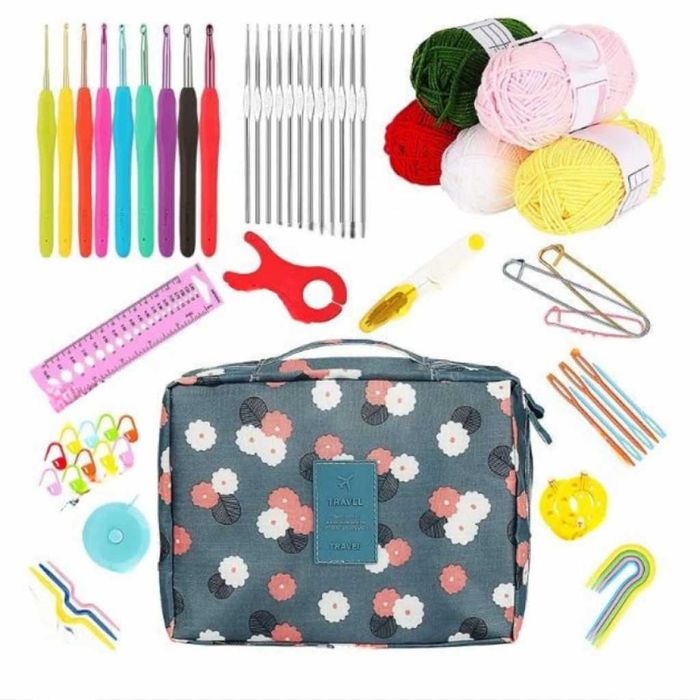 Комплект за плетене 58 части алуминиеви куки за начинаещи и напреднали