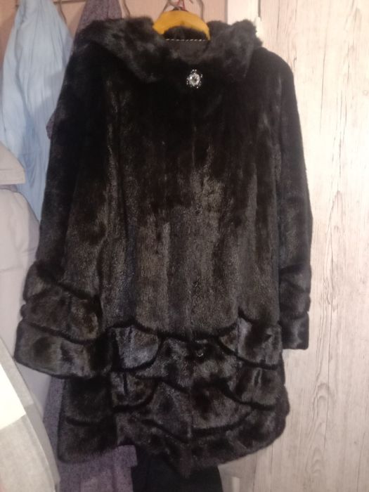 Шуба норкавая с капюшоном