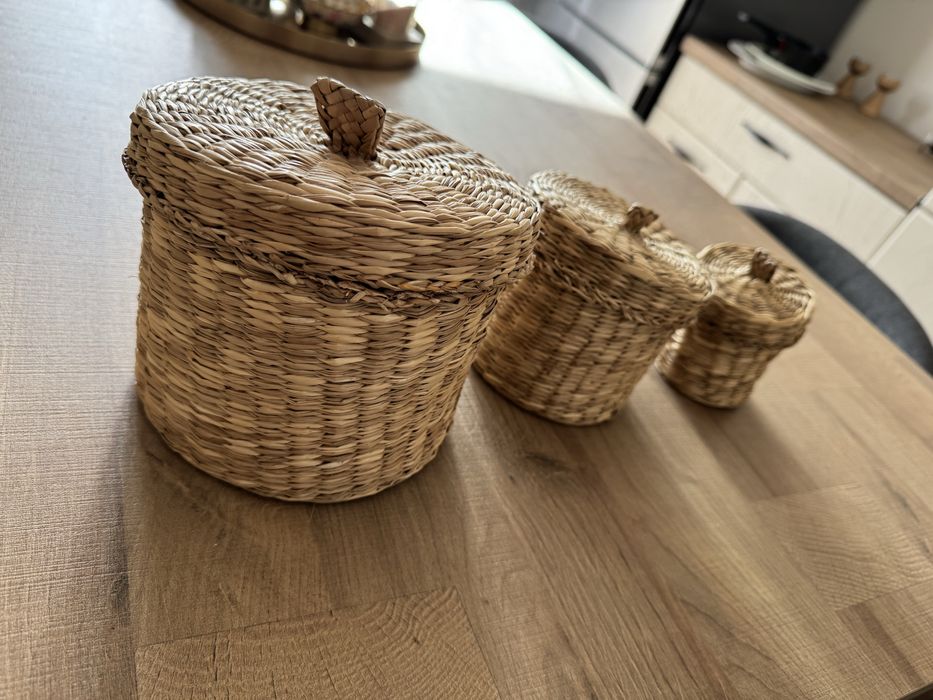 Комплект 3 броя плетени панери