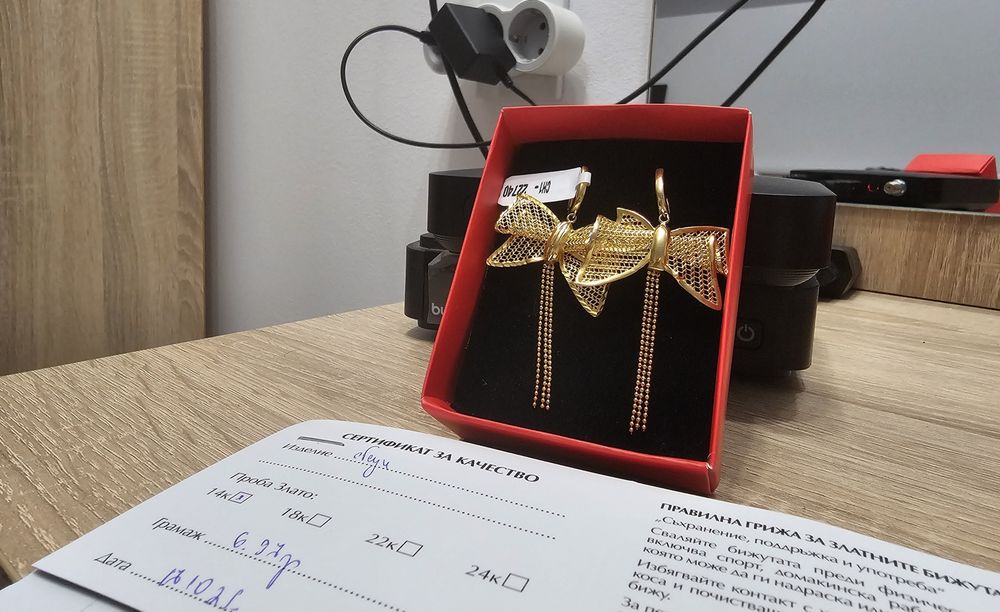 Златни висящи обеци