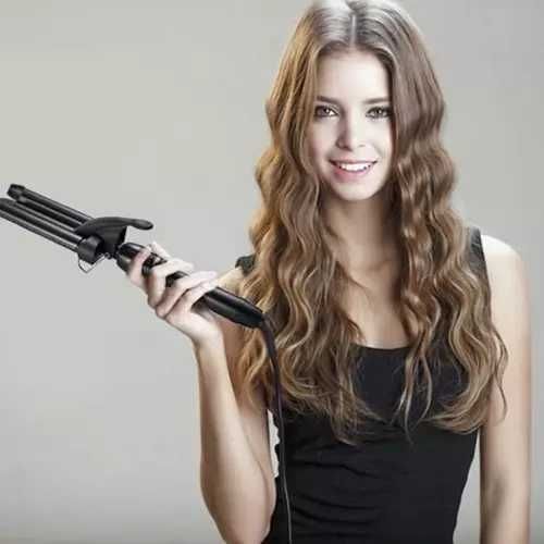 Тройна ретро преса за къдрене на косата, с въртящ се кабел Soulima